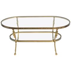 Brass Two-Tier Swan Coffee Table