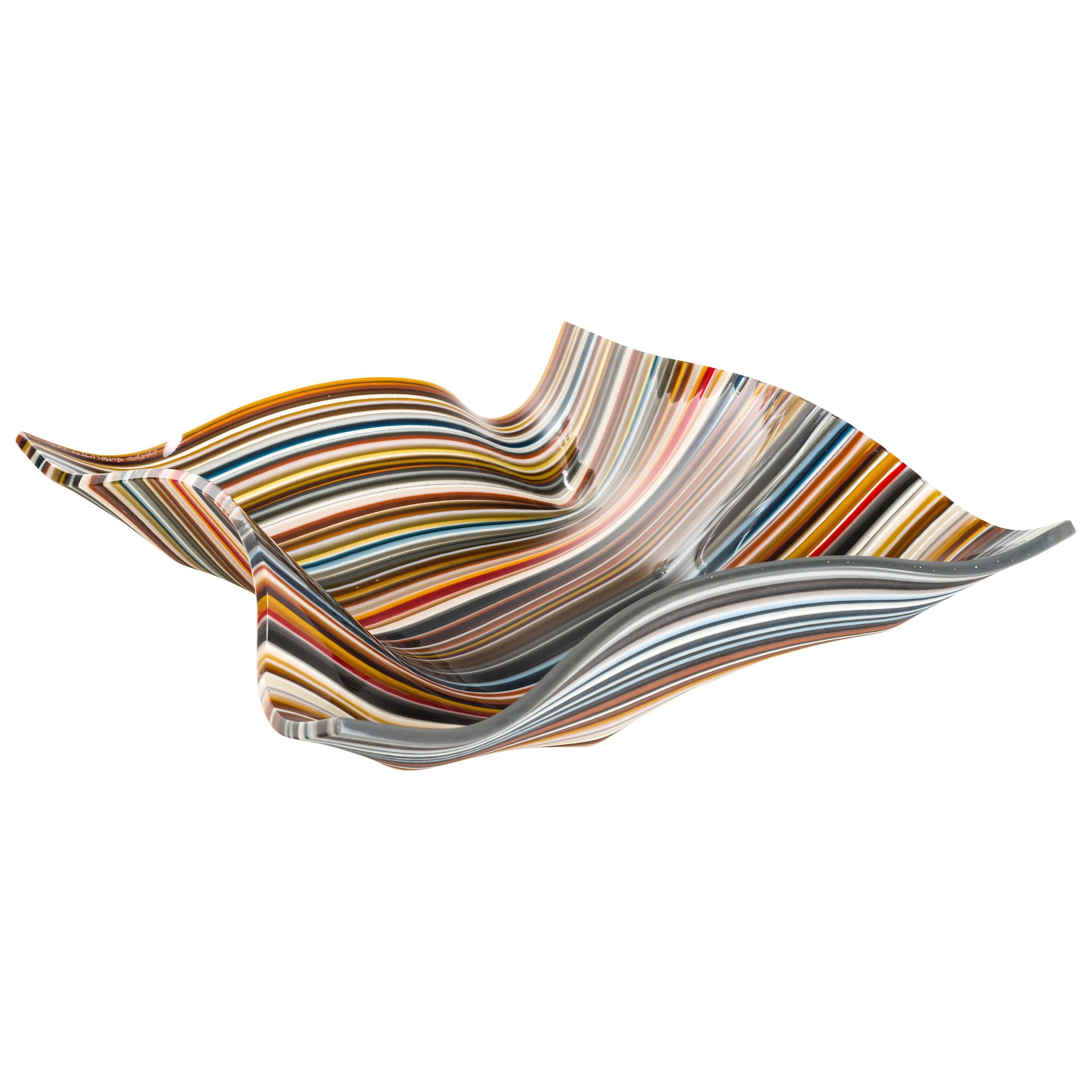Multi-Color Striped Crystal Decoration Centerpiece by Orfeo Quagliata