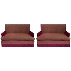 Pair of Mohair and Silk Striped Sofa's 9