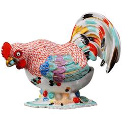 Meissen Tea-Pot in Shape of a Japanese Dwarf Cock, Bantam Cock