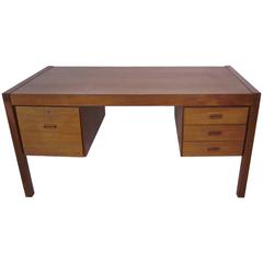 Teak Danish Styled Desk in the Manner of Powell and Kleinschmidt