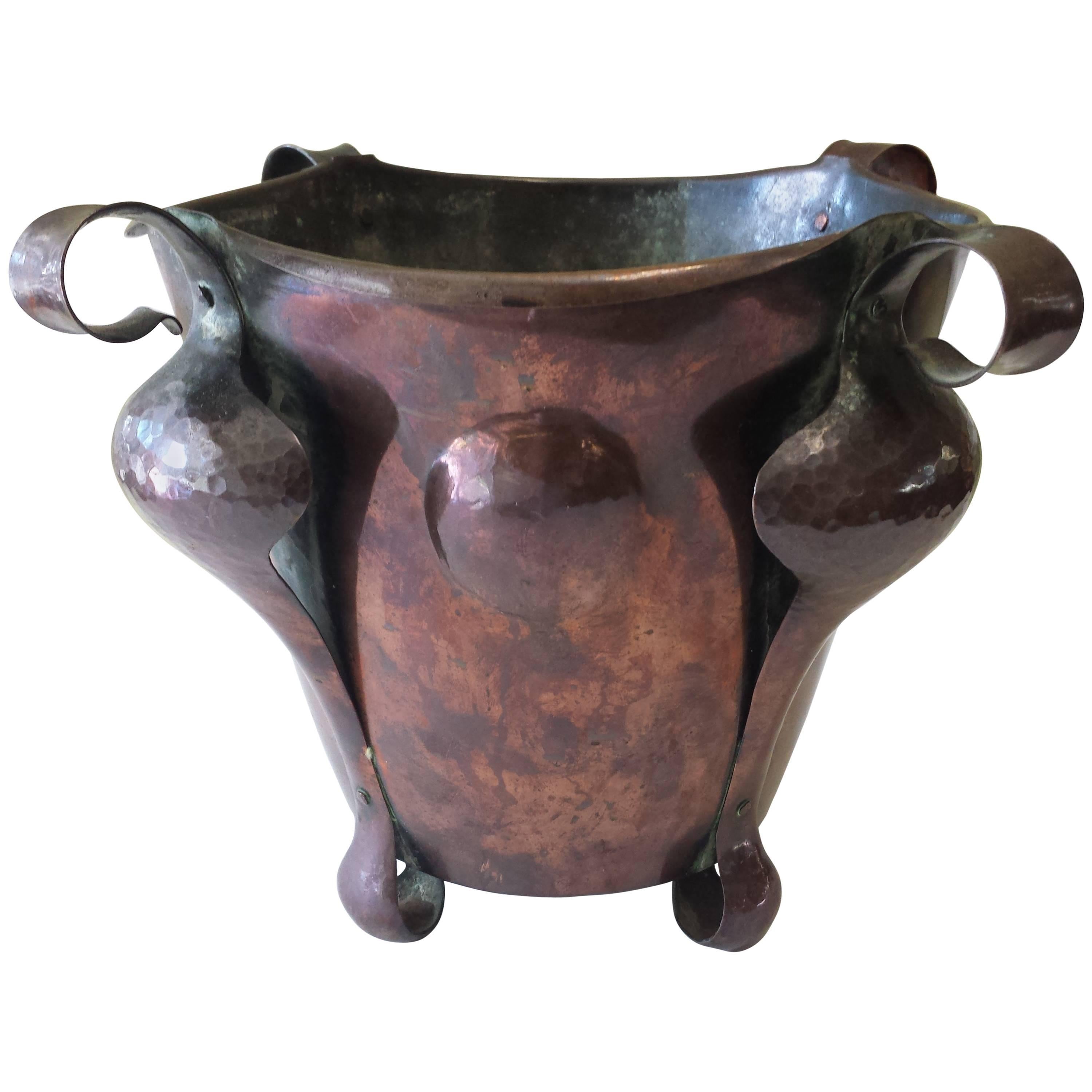 British Arts & Crafts Hand-Wrought Copper Jardinière by William Soutter & Sons