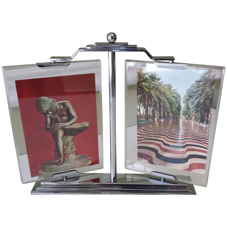 Glass Swivel Photo Frame Picture Ideas Art Deco Double Swivel Picture Frame In Glass And Chrome Label For