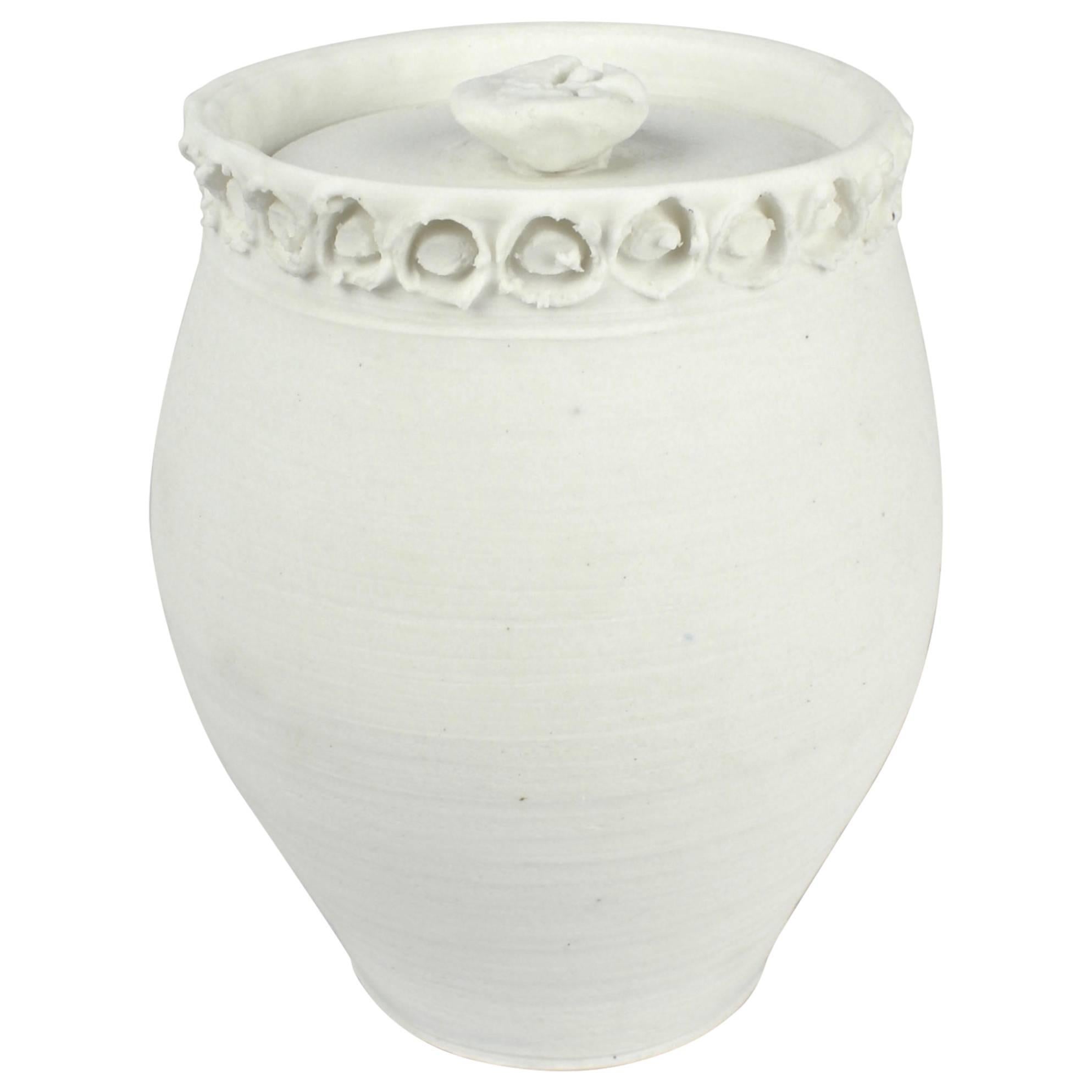 Large Rare Light Gatherer Covered Porcelain Jar by Rudolf "Rudy" Staffel