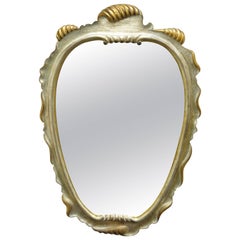 Italian Hollywood Regency Gold and Silver Giltwood Mirror after Dorothy Draper