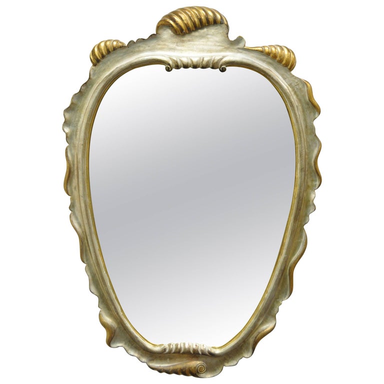Italian Hollywood Regency Gold and Silver Giltwood Mirror after Dorothy ...