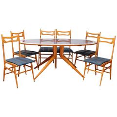 Rare Modernist Italian Dining Room Set in the Style of Ico Parisi from the 1960s