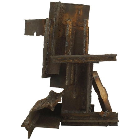 Mid-Century Modern Brutalist Steel Sculpture