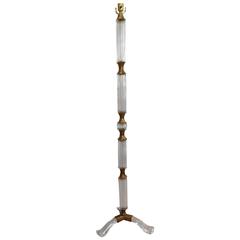 Murano Glass and Bronze Floor Lamp On Tripod Base By Seguso