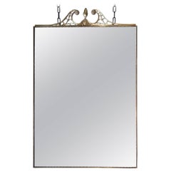 Mid Century French Large Solid Bronze Mirror