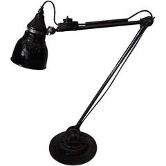 Industrial German Black Desk Lamp by Ernst Rademacher, 1930s
