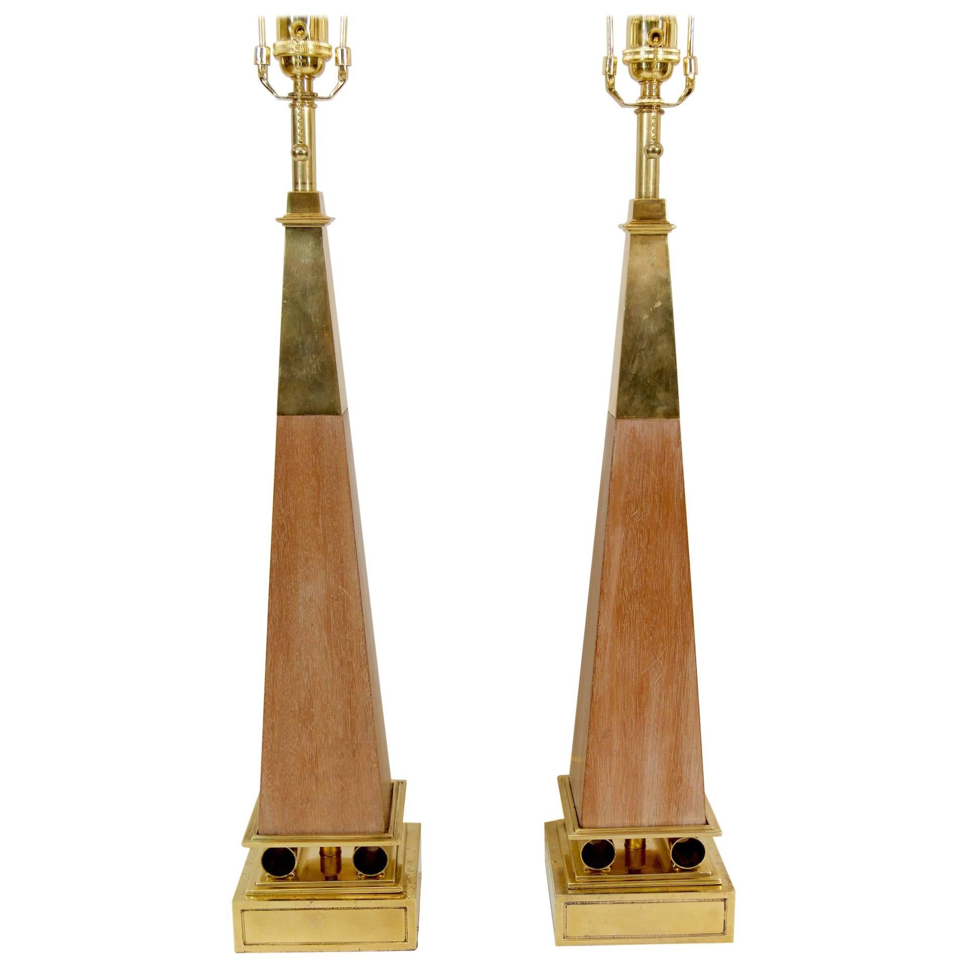 Pair of Obelisk Form Table Lamps Attributed to Parzinger