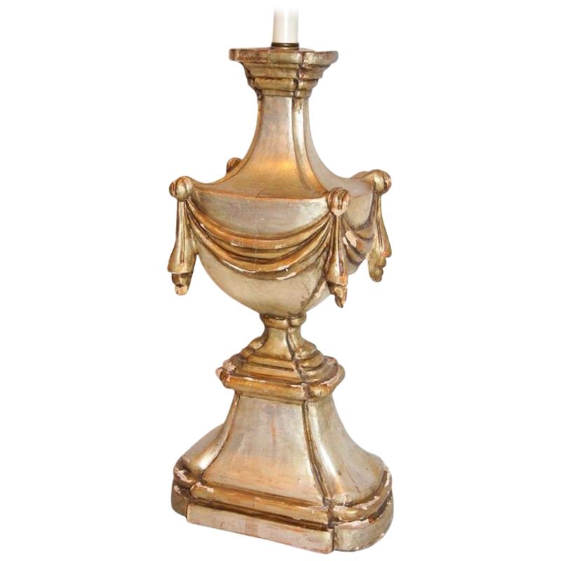 Neoclassic Wood Lamp For Sale