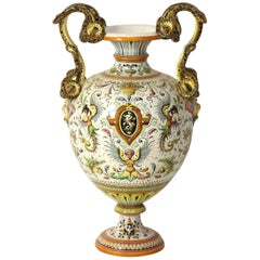 Large Italian Majolica Urn