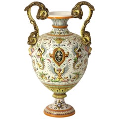 Large Italian Majolica Urn