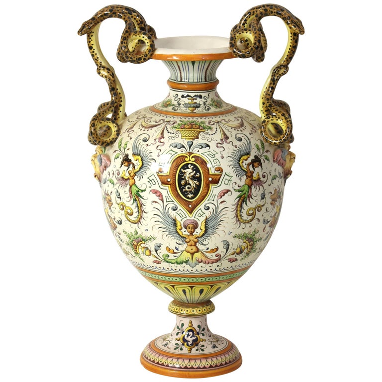 Large Italian Majolica Urn at 1stDibs italian urn, italian vases and