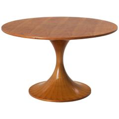 Luigi Massoni Wooden Round Pedestal Dining Table