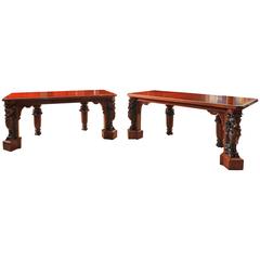 Grand Sized Mid-19th Century Mahogany Dining Table with Bull Carvings