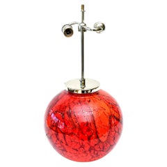 WMF Red, Orange, White Black Glass and Chrome Sphere Table or Desk Lamp