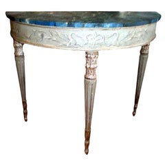 Antique Italian Neoclassical Style Painted and Silver Gilt Console Table
