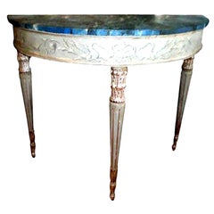  Italian Painted and Silver Gilt Console Table