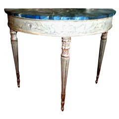 Antique Italian Painted and Silver Gilt Console Table