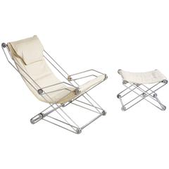 Italian Sling Chair and Ottoman 8