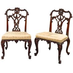 19th Century Chippendale Style Mahogany Dining Side Chairs by Hindley&Wilkinson