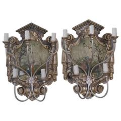 Pair of Hand-Painted Chinoiserie Five-Light Sconces 2