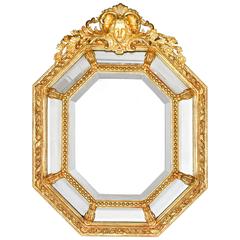 Louis XVI-Stye French Giltwood Cushion Mirror