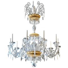Monumental Italian Neoclassical Giltwood and Crystal Chandelier 12