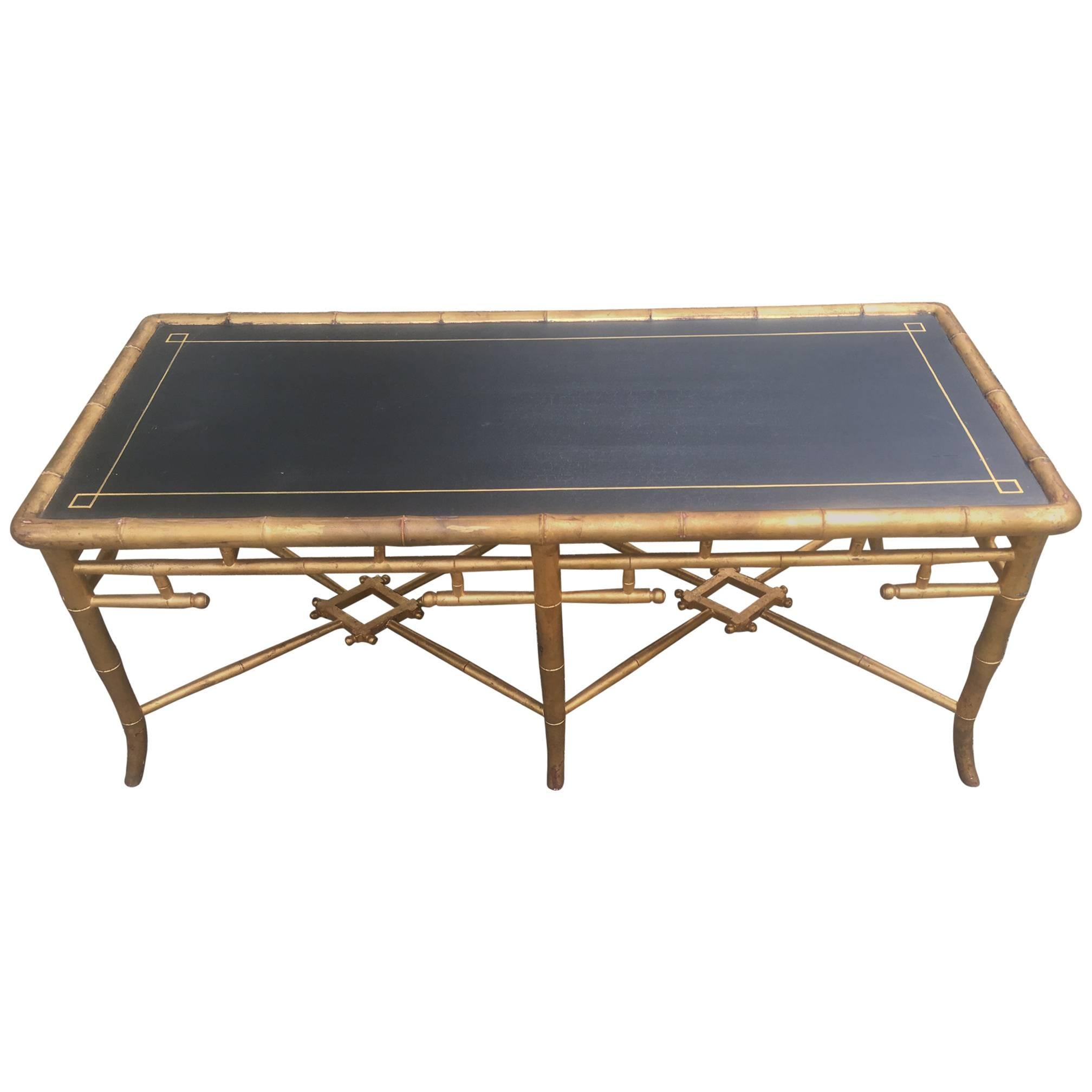 Faux Bamboo Giltwood Coffee Table