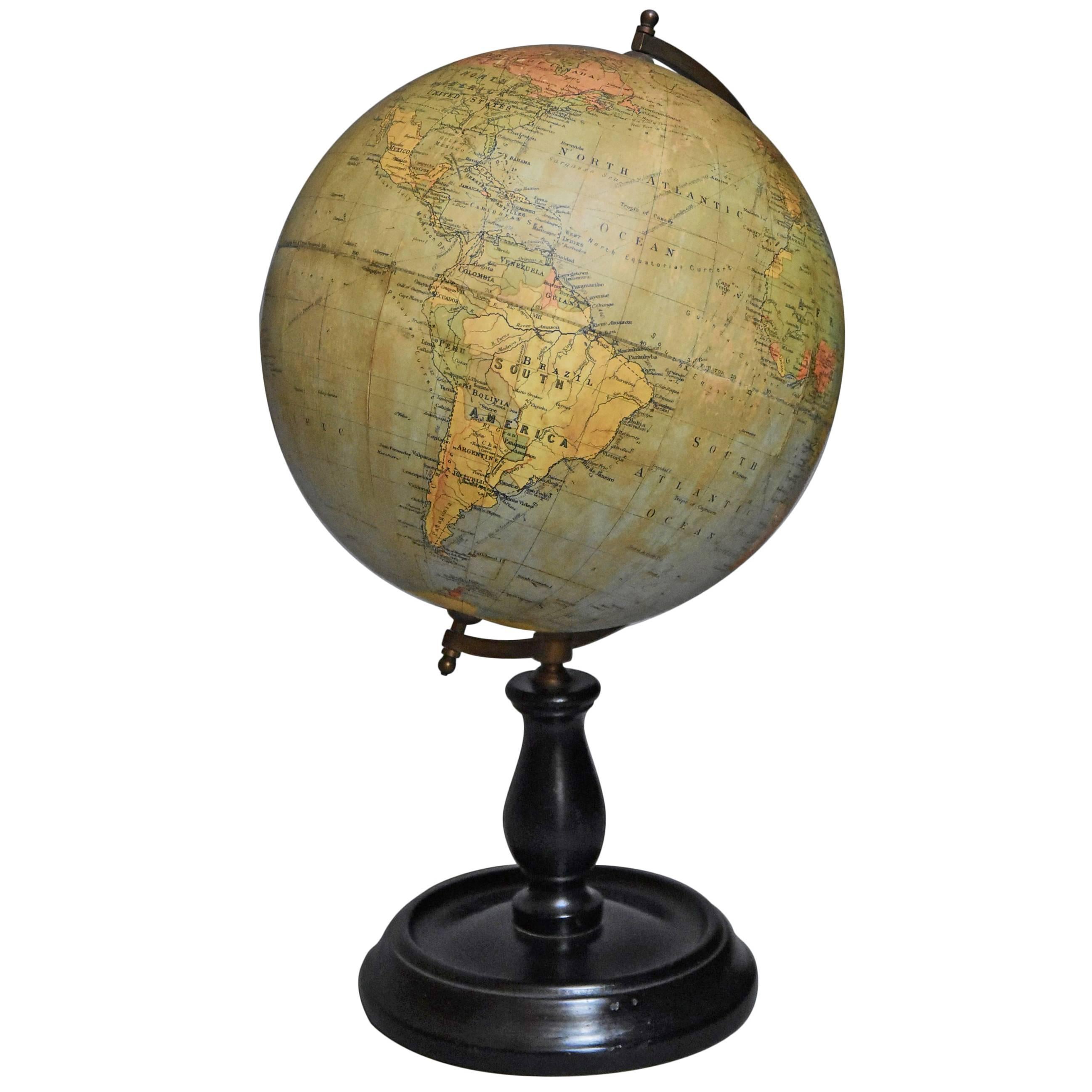 Early 20th Century Philips British Empire Terrestrial Table Globe