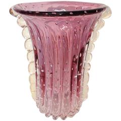 Signed Toso Italian Murano Vintage Light Purple Vase 4