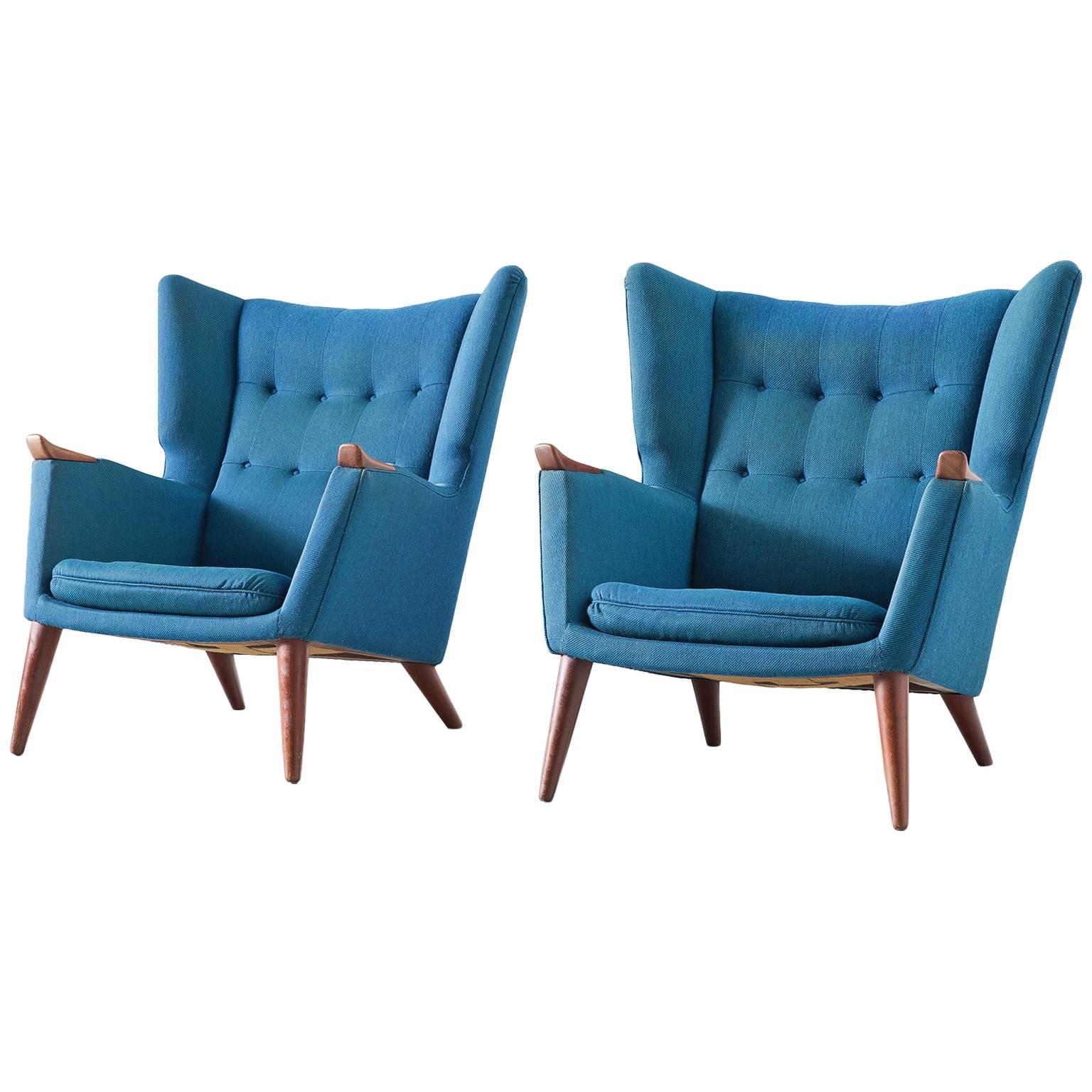 Kurt Ostervig Pair of Blue Lounge Chairs