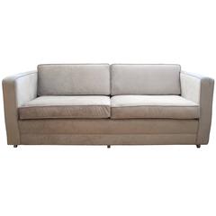 Knoll Love Seat in Distressed Silver Velvet