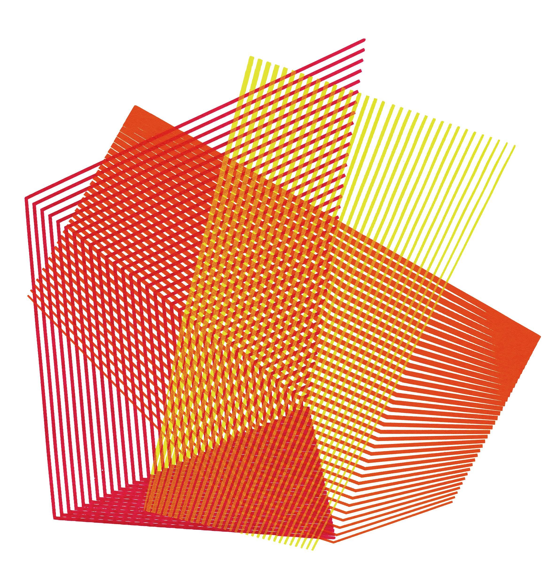 Geometric Limited Edition Hand-Pulled Silkscreen Print by Kate Banazi