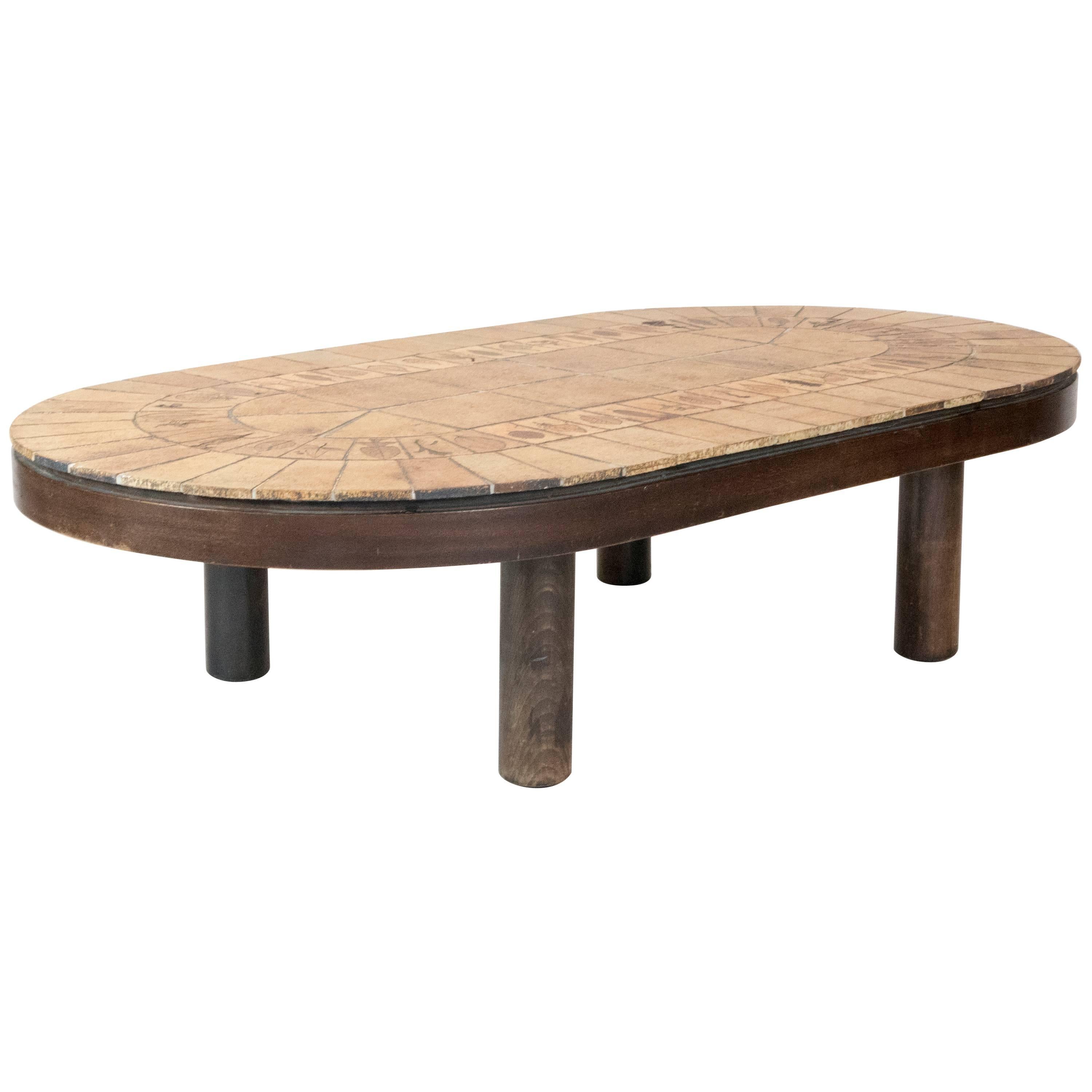Oval Coffee Table by Roger Capron