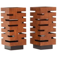 Monumental Table Lamps in the Style of Frank Lloyd Wright
