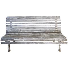 Pair of French Wood and Iron Painted Benches