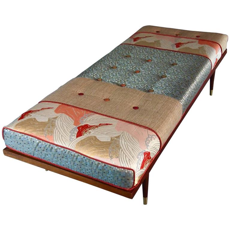 Midcentury Daybed with Vintage Obi For Sale at 1stDibs