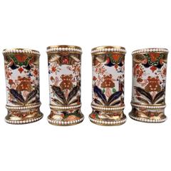 Four Early 19th Century Spode Miniature Imari Jeweled Bud Vases in 967 Pattern
