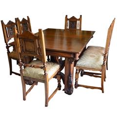 Antique French Table with Four Chairs