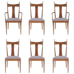 Mid-Century Modern Walnut Dining Chairs after Paul McCobb or Gio Ponti 8
