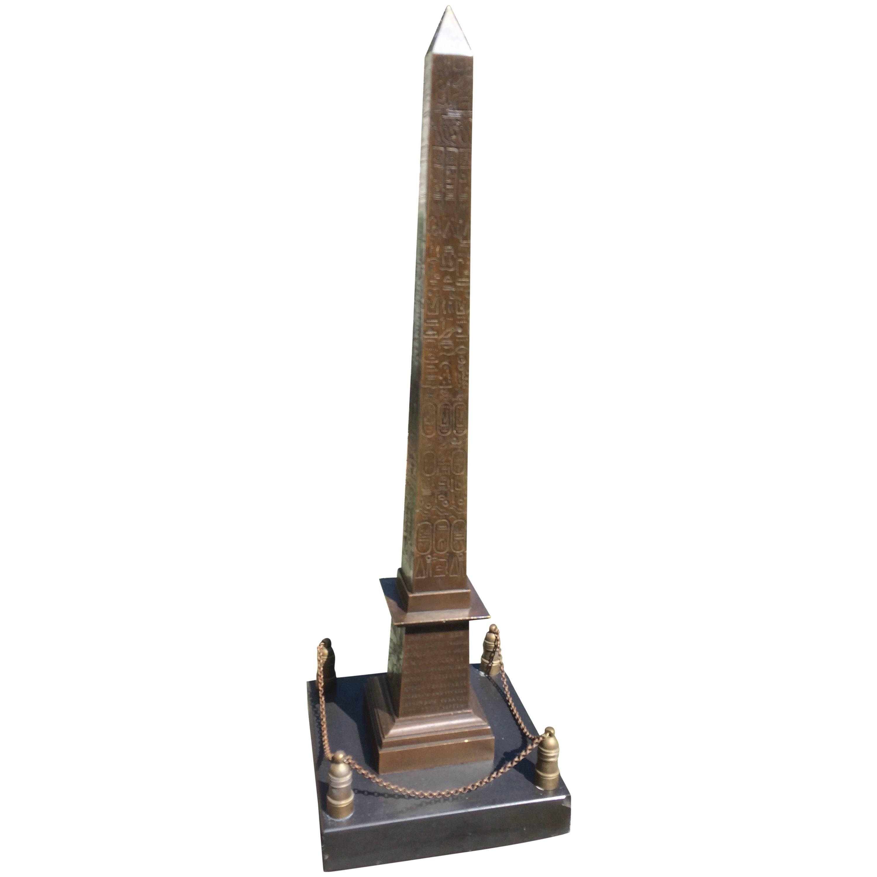 Grand Tour Bronze Model of the Luxor Obelisk, Paris
