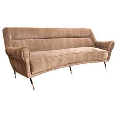 Italian 1960s Curved Sofa by Gigi Radice