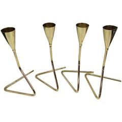 Rare Set of Four Mid-Century Candlesticks by Carl Auböck 4
