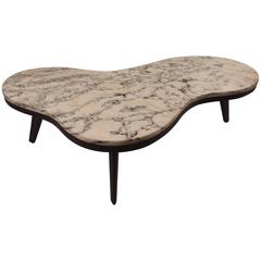 Free-Form Marble-Top Coffee Table 