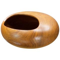 Rare Scandinavian Turned Teak Sculpture Centerpiece Salad Bowl Orb 5