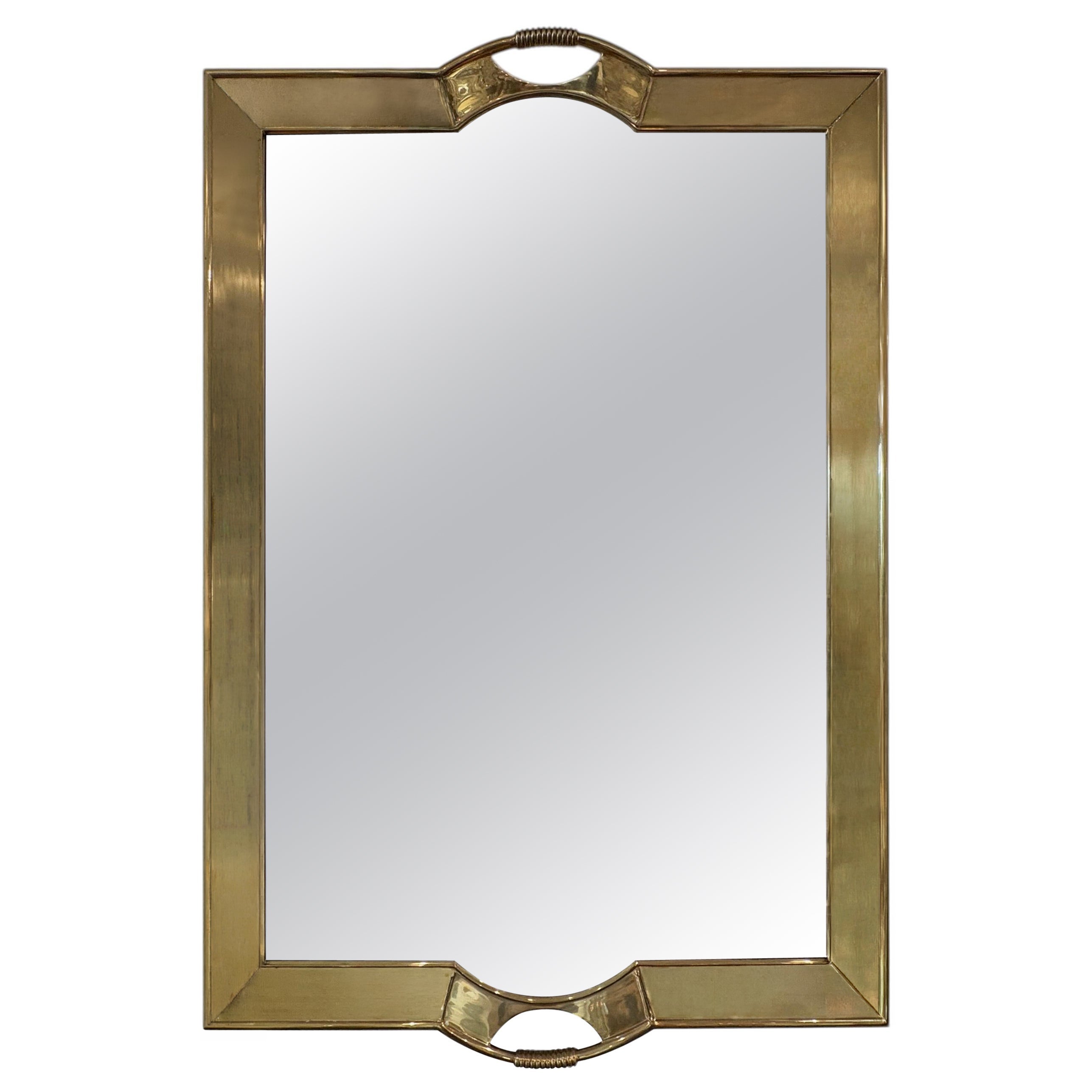 Miroir moderne italien en laiton
